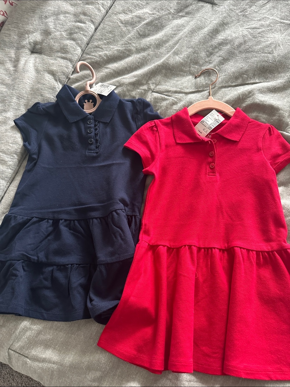 The Children's Place Navy & Red Polo Ruffle Skater Dresses